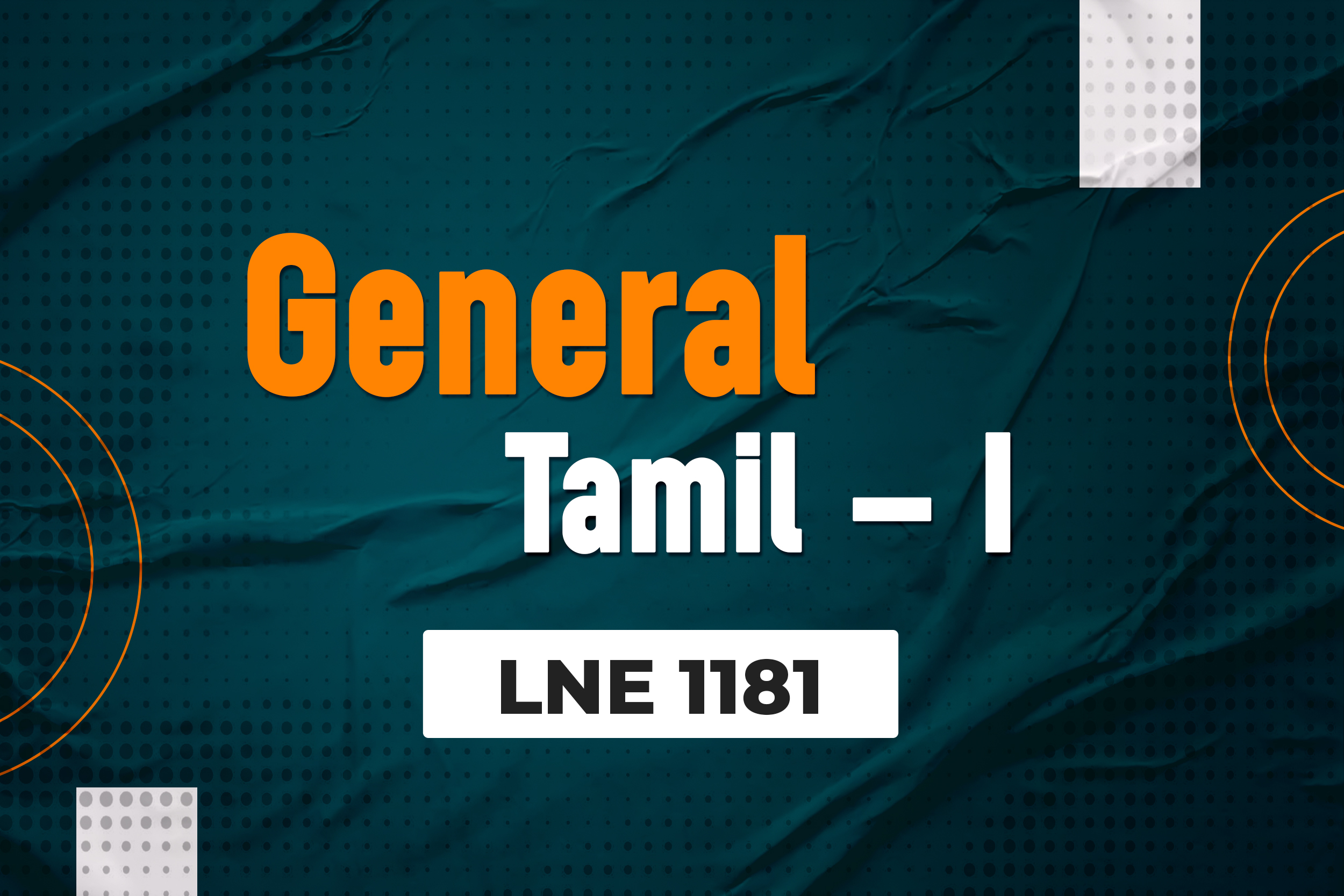 General Tamil – I